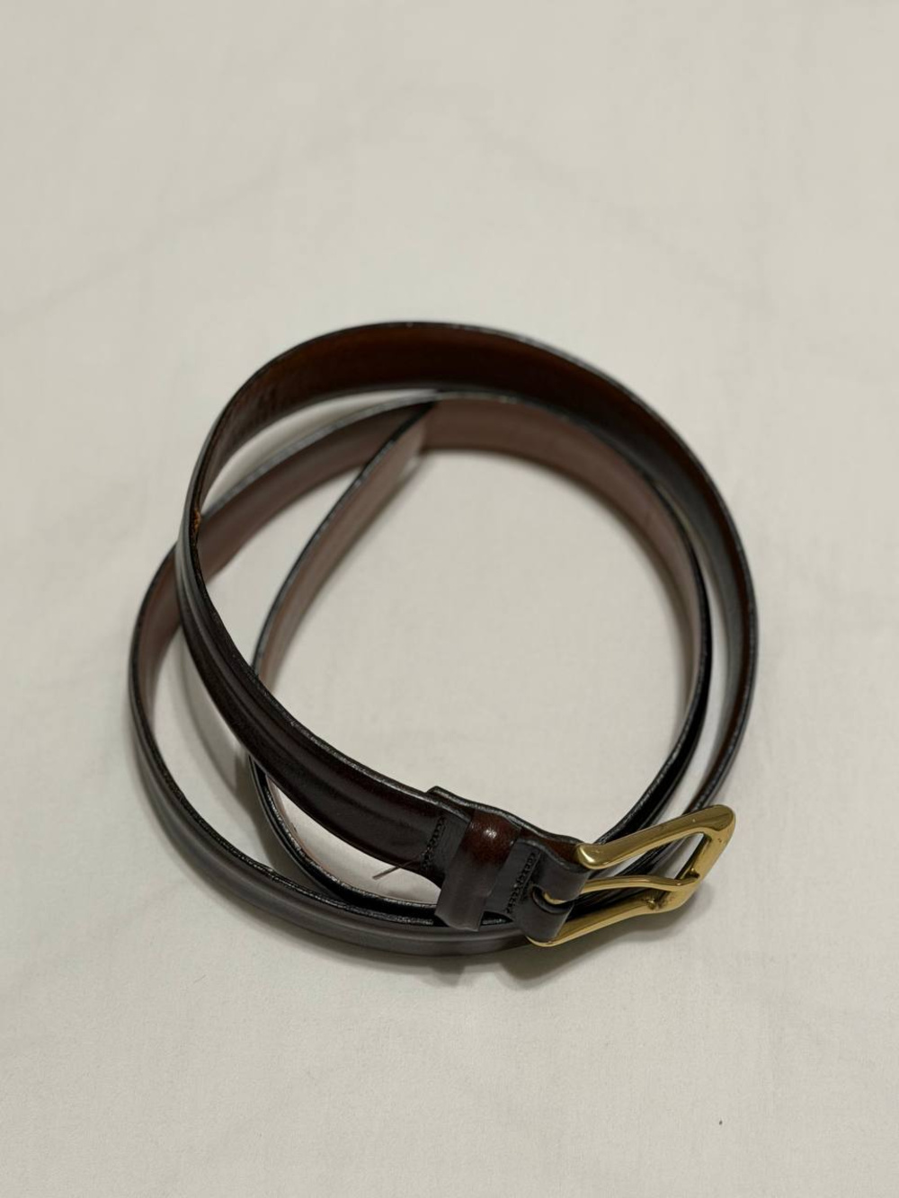 Leather Belt Brown Gold Buckle Size 36/90 Vintage